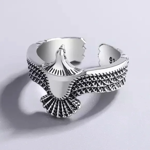 🦅 Insta eagle wings sterling silver ring - Picture 1 of 3